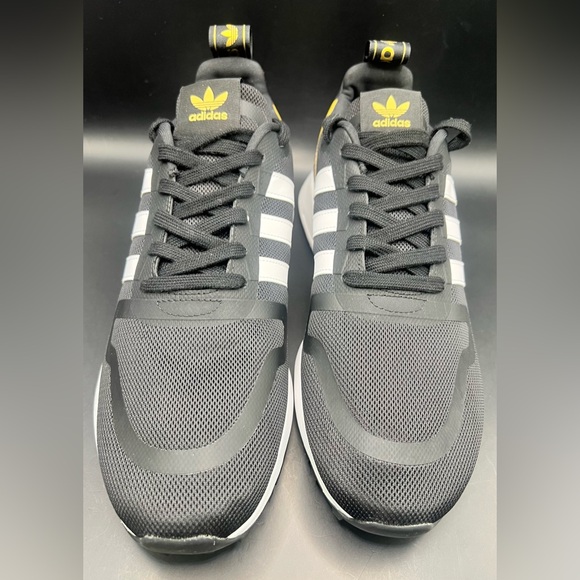 Adidas Black and Yellow Sneakers with White Stripes- Muktix, Size:10 - Picture 4 of 8